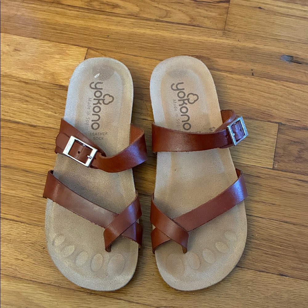 Yokono Brown Leather Sandals